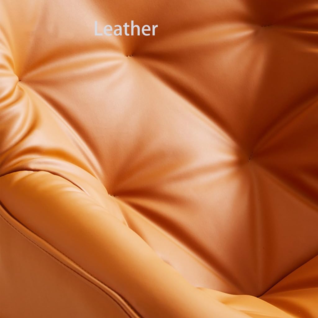 Fotele Nowoczesne Krzesło Obrotowe Z Połowy Wieku Z Metalowymi Nogami, Wygodny Tapicerowany Fotel Wypoczynkowy, Pojedyncza Sofa Ze Skóry PU Do Salonu(Grey)