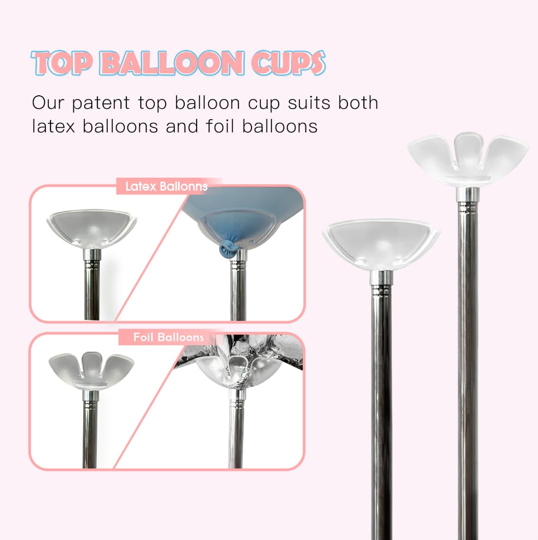 YALLOVE Ballonsäulenständer, 2er-Set Ballonständer mit 10-Zoll-Latexballons