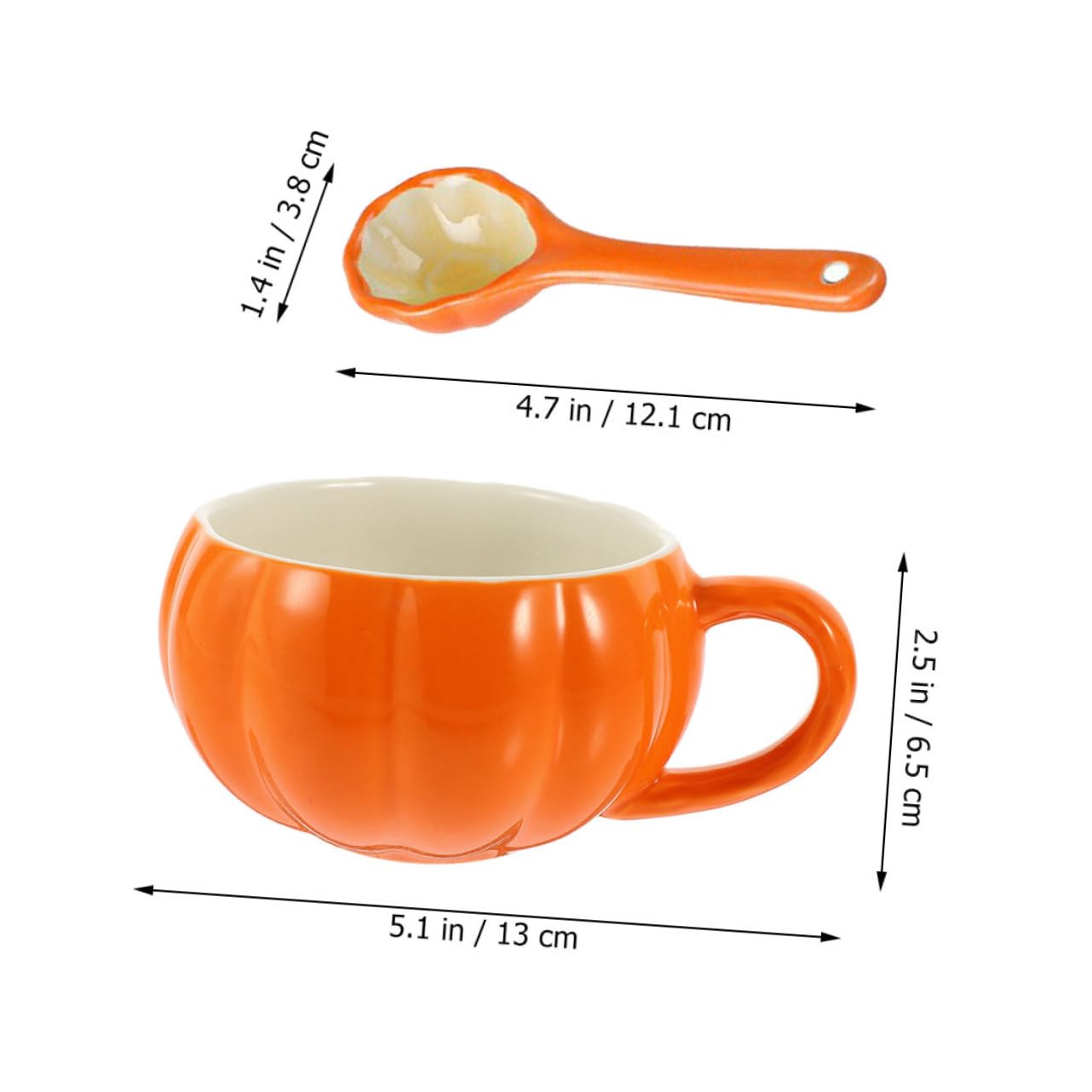 Cabilock 4 Sätze Kürbisbecher aus Keramik kaffeetassen kaffeebecher to-go Zuckerschüssel Becher in Kürbisform Plüsch suppentassen suppenschüssel Wasserkrüge aus Keramik Keramikbecher Orange