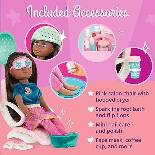 Glitter Girls GG57224Z Salon Chair & Styling Playset – Hooded Hair Dryer, Foot Bath, Pretend Nail Polish – 14-Inch Doll Accessories thumb #2