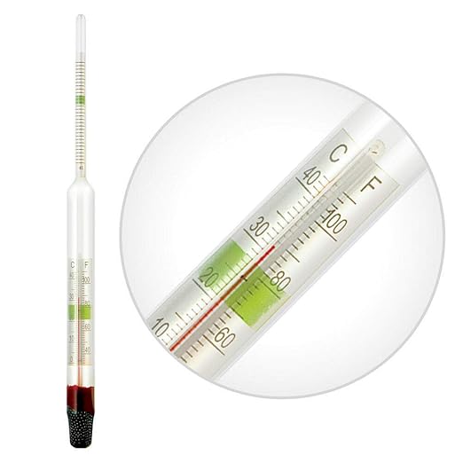 Fish Tank Aquarium Glass Float Hydrometer w/ Thermometer