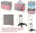 FINESUN Sewing Machine Case with Wheels, 3 in 1 Foldable Deluxe Rolling Carrying Bag for Brother, Singer, Bernina and Most Machines, Pink-Grey, 3in1
