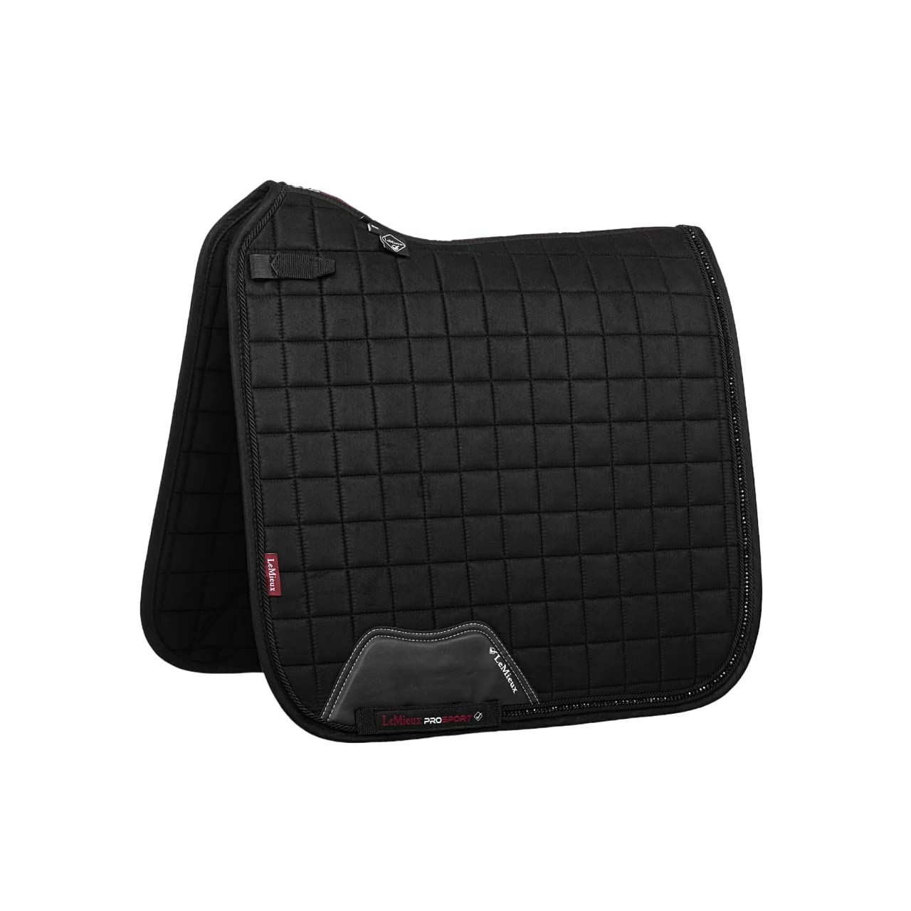 LeMieux Dressage Diamante Square Saddle Pad - English Saddle Pads for Horses - Equestrian Riding Equipment and Accessories (Black - Large)