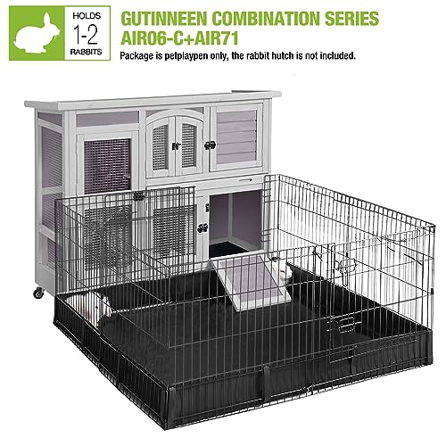 Gutinneen Rabbit Hutch Indoor Outdoor Bunny House Bunny Cage On Wheel With Plastic Tray 47Inch thumb #1