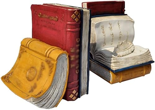 KOAIUS Sujetalibros Soportes para libros Extremos de libro Clásico Europeo Forma de Libro Sujetalibros Creativo Resina Adornos Decoración del Hogar