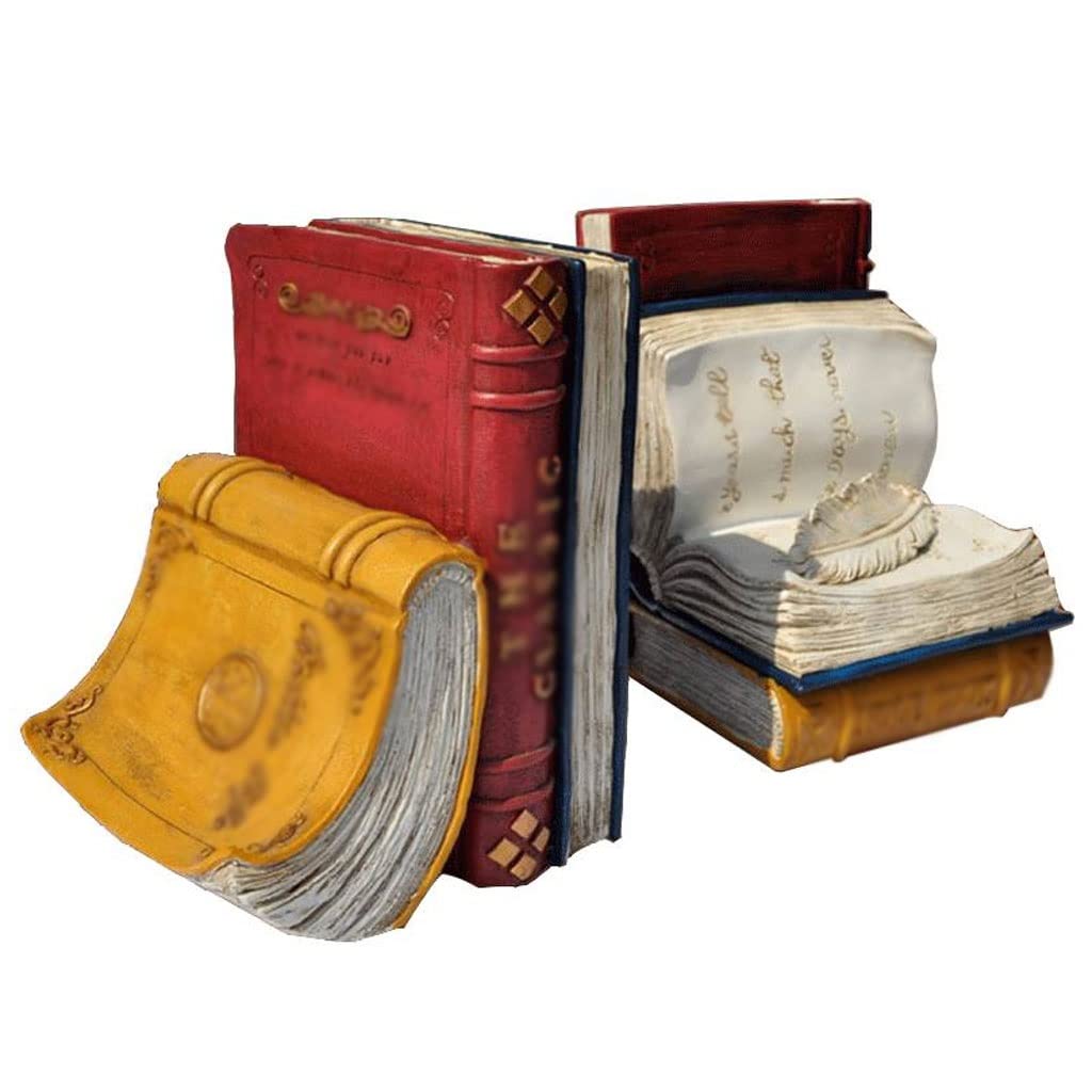 Book Ends European Classical Book Shape Bookends Creative Resin Ends Ornaments Home Decor Bookend Office Desktop Books Rely For Home Office