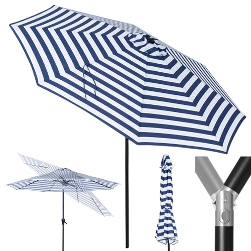 Image of Tempera Patio Market Outdoor Table Umbrella with Push Button Tilt and Crank, Large Sun Umbrella with Sturdy Pole & Fade Resistant Canopy, Easy to Set