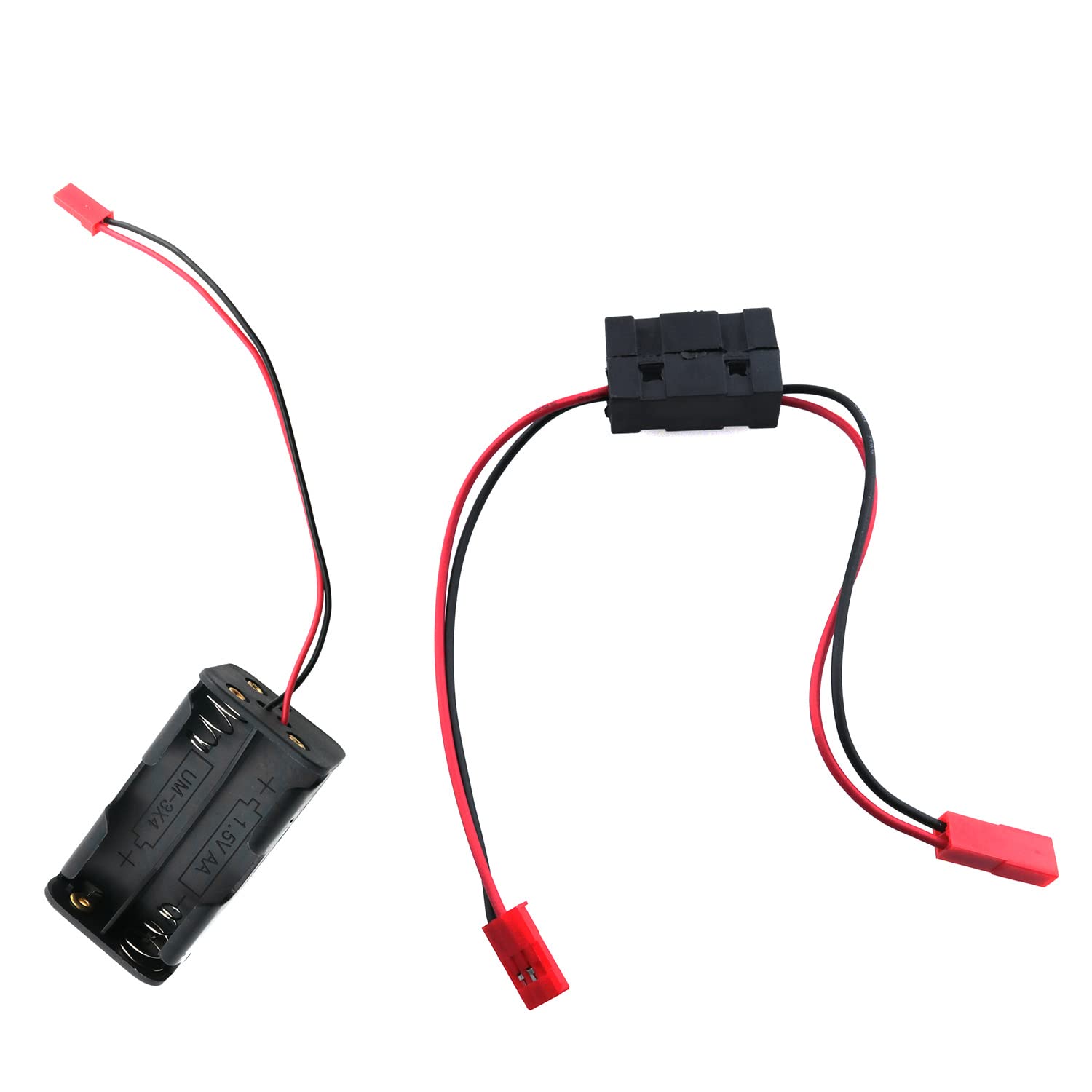 RLECS 1SET 4Cell RC AA Battery Holder Container Case and 6V On Off Switch Battery Receiver with JST Connector for HSP RC 1/10 1/8 Car Truck Crawler Buggy
