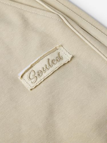 Image of The Souled Store Neutral Men and Boys Drawstringed Beige Solid Cotton Blend Oversized Joggers