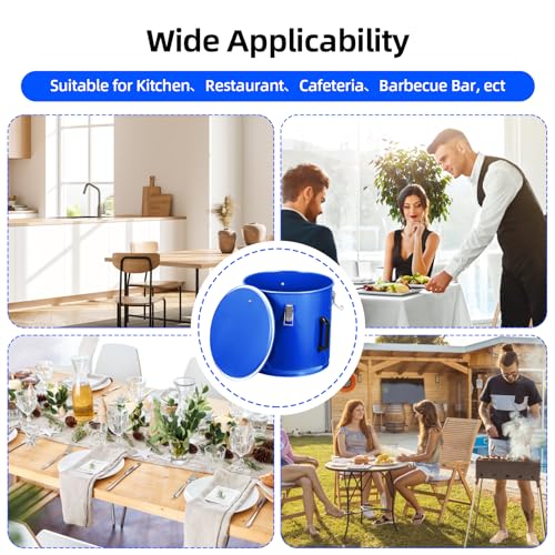 8 Gal Fryer Grease Bucket, Oil Disposal Caddy, Steel Fryer Oil Transport Container with Rust-Proof Coating, Deep Fryer Oil Disposal Container with Lid & Lock Clips & Filter Bag for Cooking