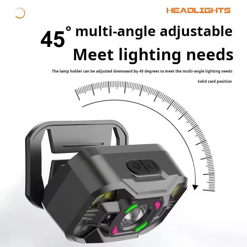 Image of GlowBase LED Headlamp with Wave Sensor, 45 Adjustable, Rechargeable, for Camping, Hiking, Cycling
