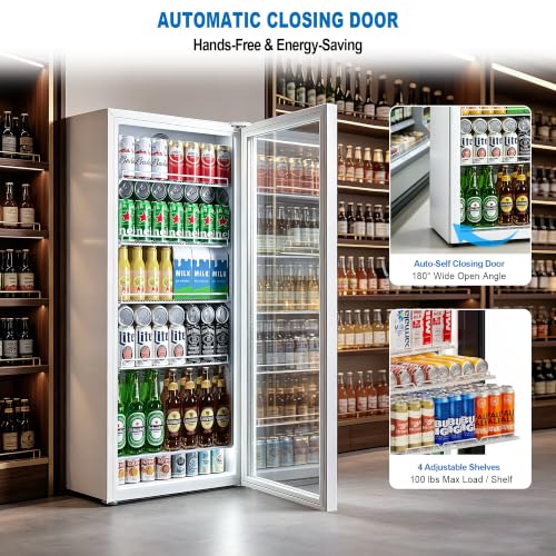 Image of Commercial Beverage Refrigerator Glass Door Display Fridge