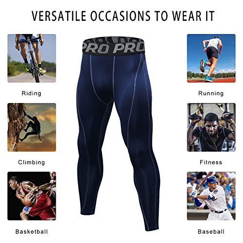 Lanbaosi Workout Compression Pants For Men 3 Pack Summer Cool Running Basketball Leggings Quick Dry Yoga Gym Tights Baselayer #TOP5