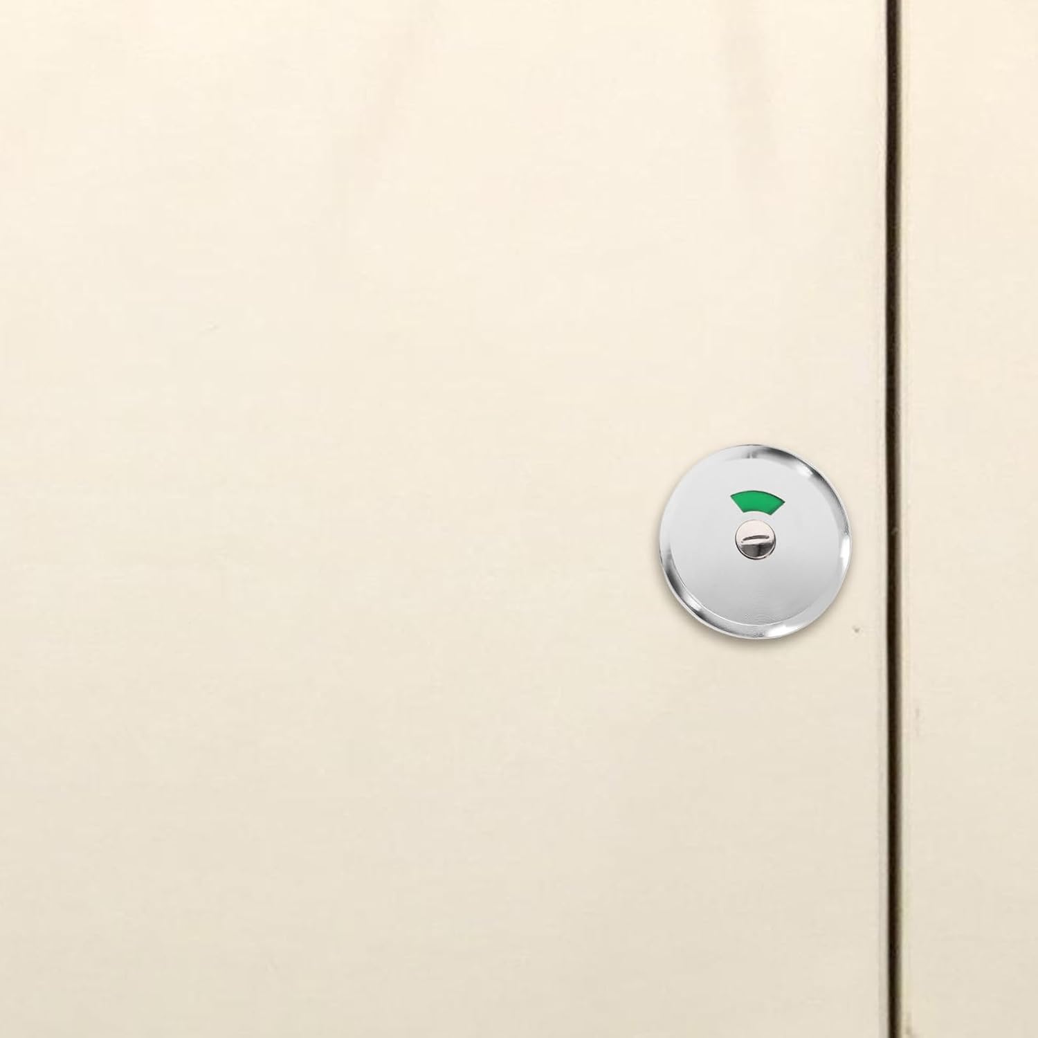 Privacy Indicator Lock for Bathroom Doors Stainless Steel Commercial Toilet Door Lock with Slide Bolt Versatile Use in Public Restrooms Silver Finish