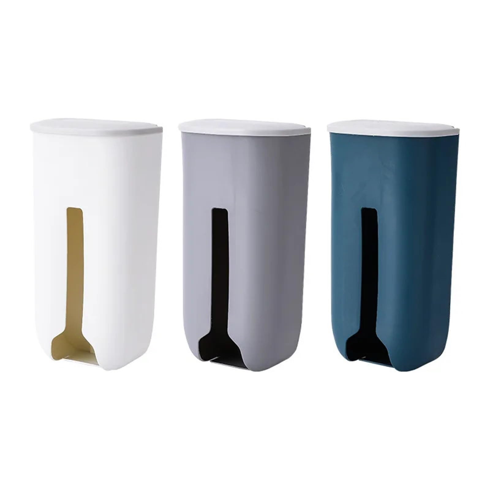 Caja de Almacenamiento Bolsas Basura, dispensador for Cocina, baño, Soporte for comestibles montado en la Pared, contenedor plástico for, 2 uds para Cocina y Baño(Blue)