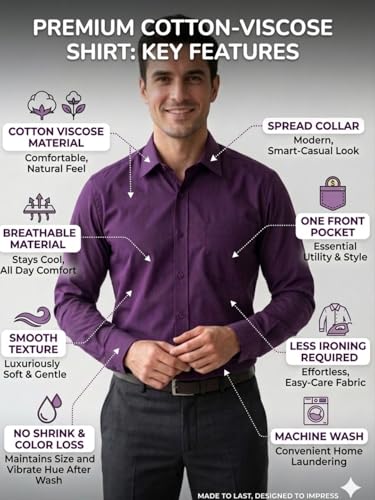 Image of Appel Touch Men's Cotton Blend Formal Shirt Full Sleeves