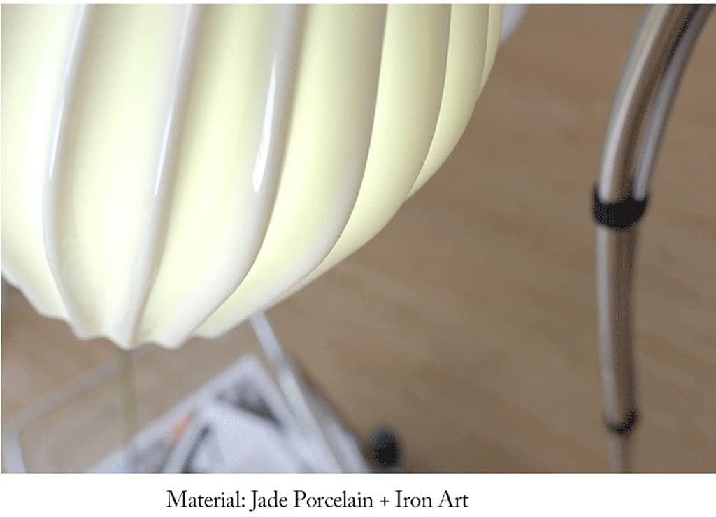 Standing Lamps Żelazna Lampa Podłogowa Z Białym Ceramicznym Abażurem Nowoczesna Stojąca Srebrna Do Czytania Narożna Salonu Sypialnia Podłogowa Salonu