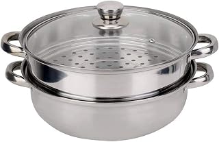 Steamer,Stainless Steel Cookware 2-Layer Steamer Pot Cooker Double Boiler Soup Steaming Pot (Lightweight steamer 27cm)