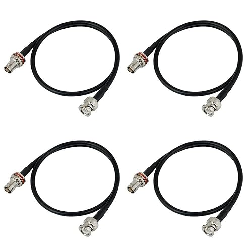 Cable de extensión de antena RK con conector BNC y mamparo para sistema de combinación de micrófono inalámbrico, longitud de 20 pulgadas (paquete de