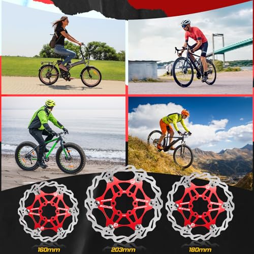 image for BUCKLOS 160mm 180mm 203mm Floating Disc Brake Rotor, Stainless Steel M