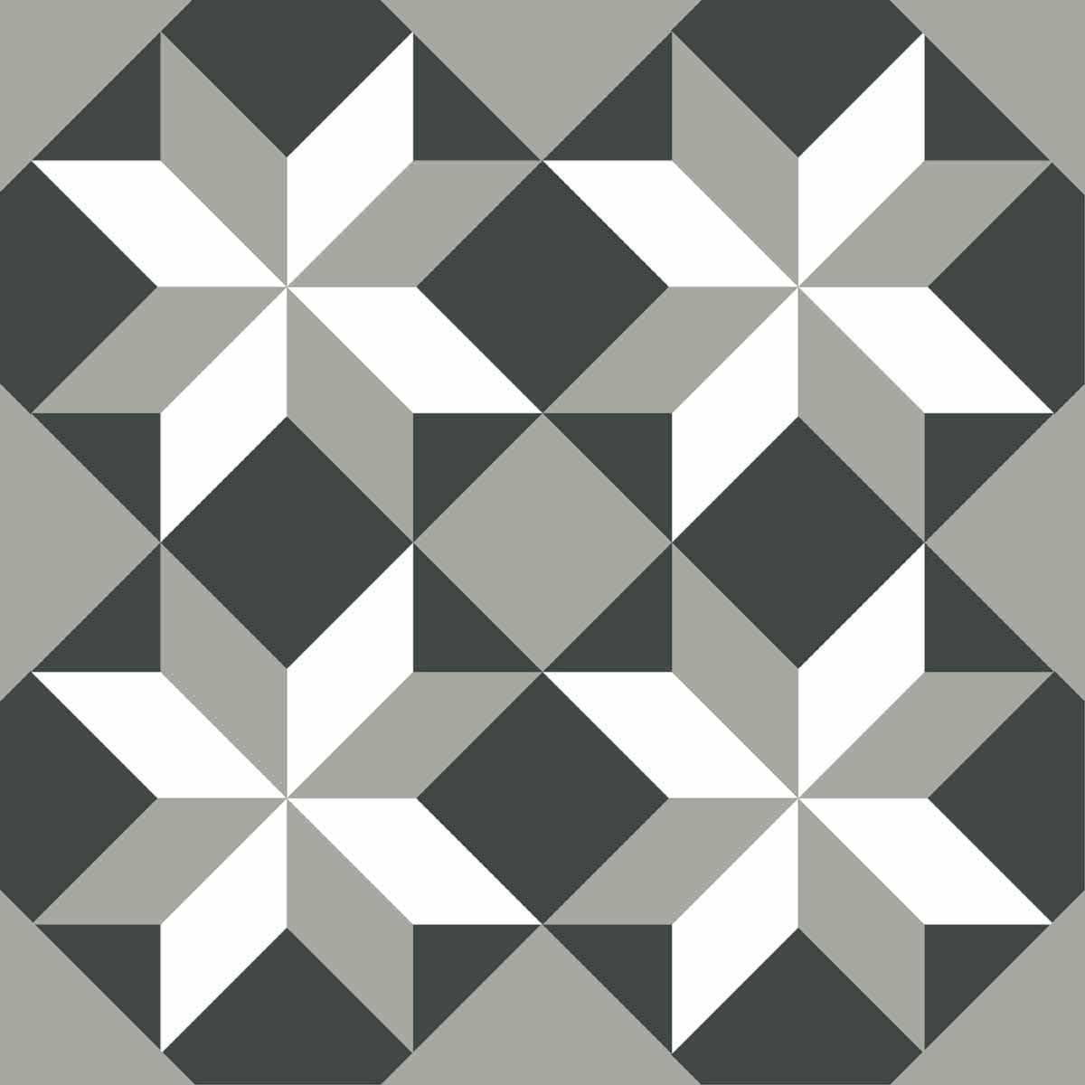 Draeger Paris – Adhesive Wall Tiles – Ideal for Kitchen and Bathroom – Set of 6 Adhesive Tiles, Geometric Stars Design 15 x 15 cm