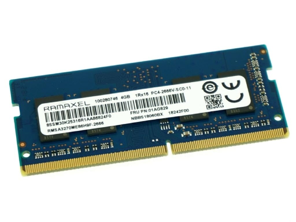 Amazon.com: Lenovo 4 GB DDR4 2666 SODIMM, Ramaxel, FRU01AG829