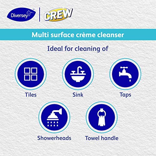 Image of Diversey Crew Multi Surface Creme Cleanser - 500 Ml | 5 in 1 Action Formula| Removes Scale | Eliminates Scuff Marks | Gentle on Fittings | Effective Against Greese | Removes Rubber Marks | Restores Shine