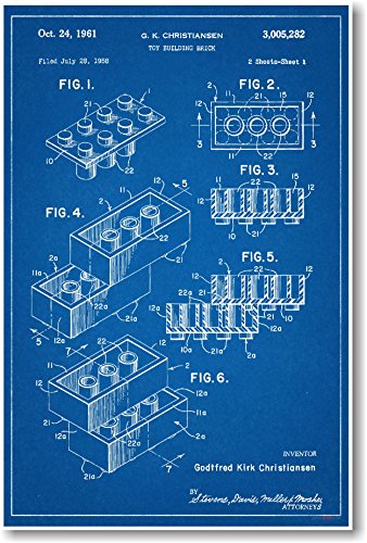 briques Lego Patent – Neuf célèbre la légèreté Blueprint Poster