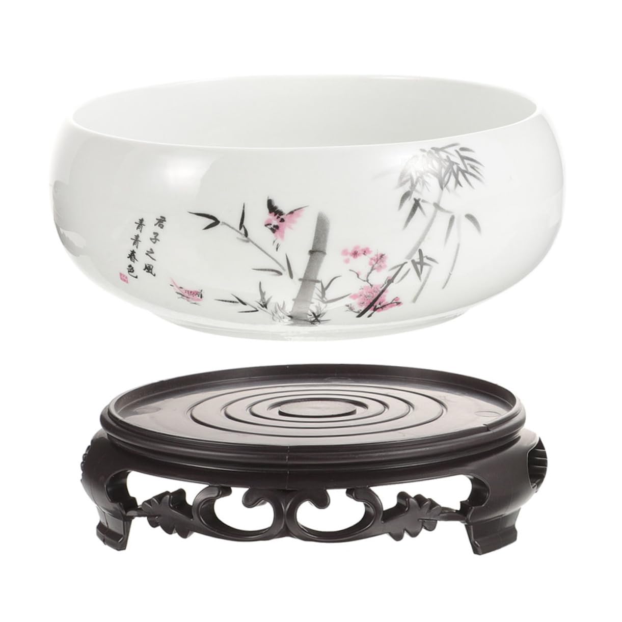 TOYANDONA Duża Okrągła Ceramiczna Doniczka Kwiaty Stylu Azjatyckim Porcelanowa Lotosu bez Otworu Drenażowego Dekoracyjna Do Hydroponiki i Aranżacji Kwiatów Trwała i Elegancka