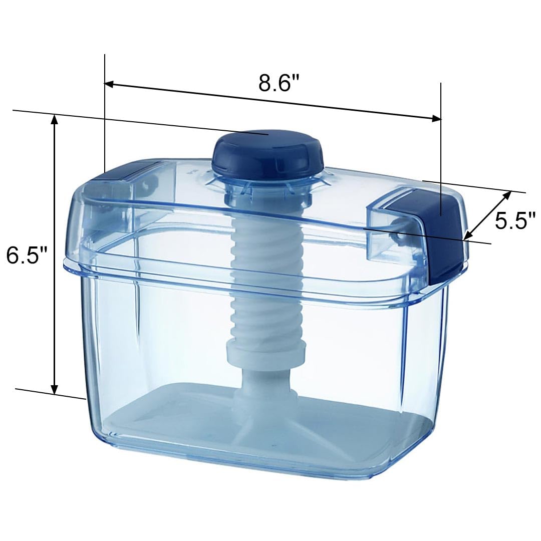 Instant Pickle Maker Vegetable Press Tsukemono Container Rectangle Made in Japan BPA Free (Blue 2.2L), 2.2L US - Image 3