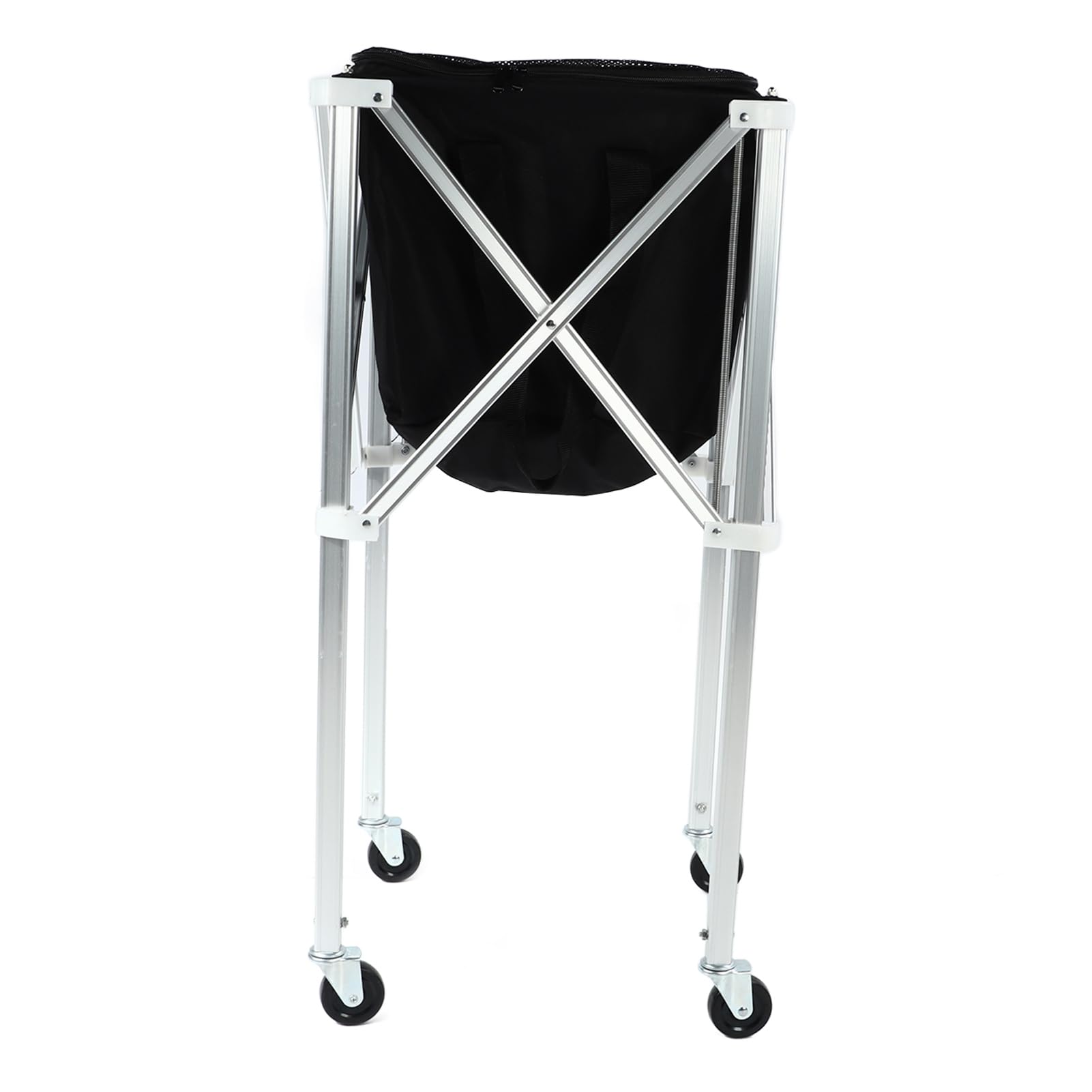 Cryfokt Carrello Pieghevole per Palline da Tennis Carrello Leggero e Facile da Trasportare per Bambini Lega di Alluminio Nera 35,4x16,1x16,1 Pollici