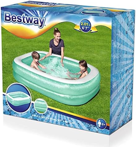 Bestway Inflatable Family Pool, Blue Rectangular with Water Capacity 450L