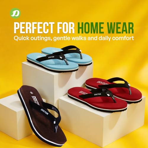 Image of DOCTOR EXTRA SOFT House Slipper for Women's Care Dr Orthopaedic Super Comfort Fitting Flat Cushion Chappal Flip-Flop for Ladies & Girl's