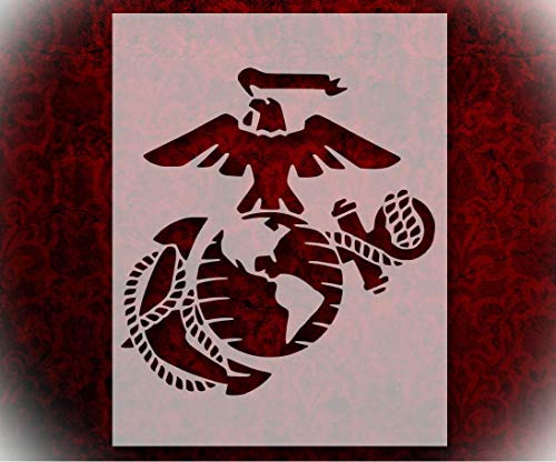 Rubstamper Stencil Marine Corps USMC Eagle Anchor Globe Marines 8.5