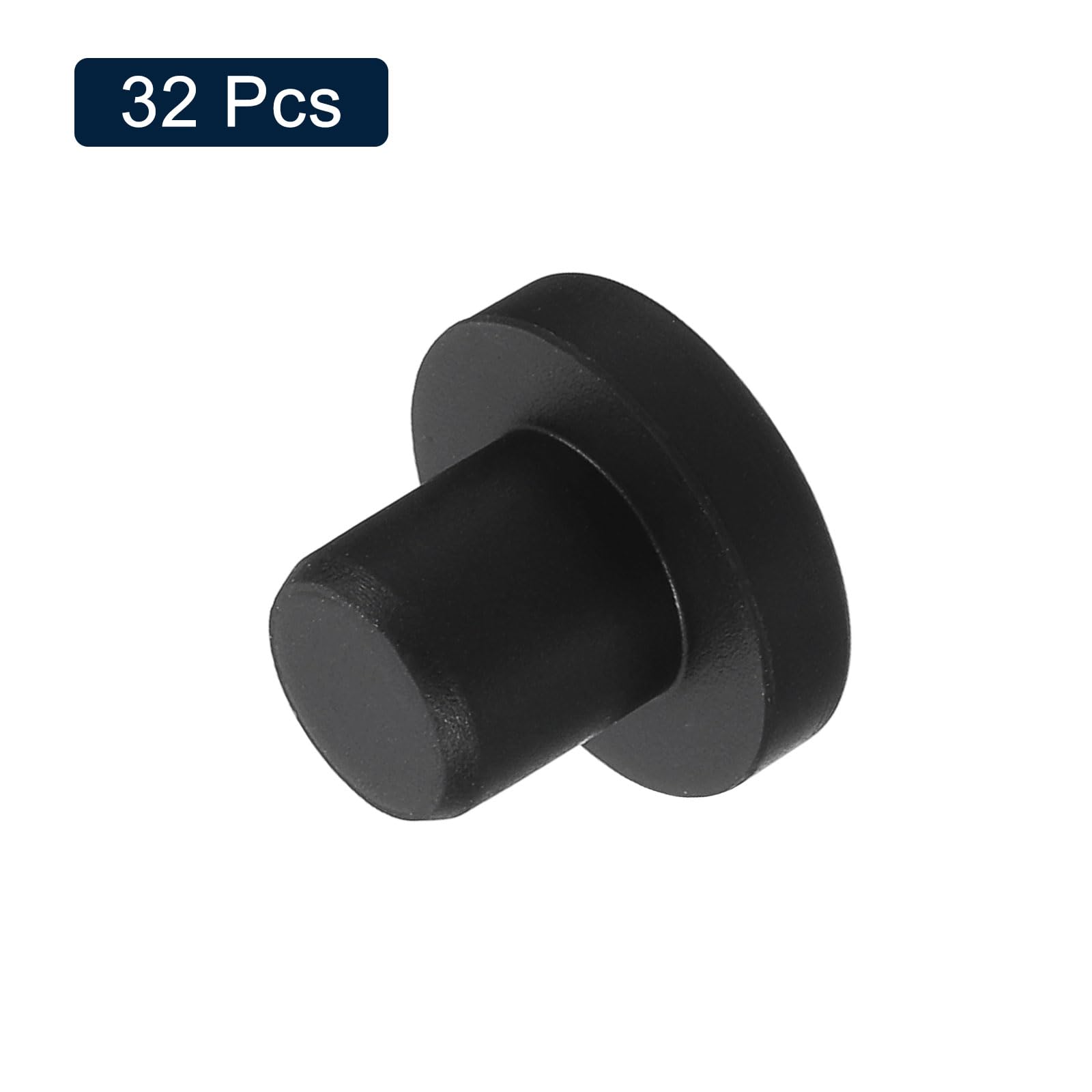 QUARKZMAN 32 Piezas Tapón de Goma Negro 9mm para Orificios 8.5-8.8mm
