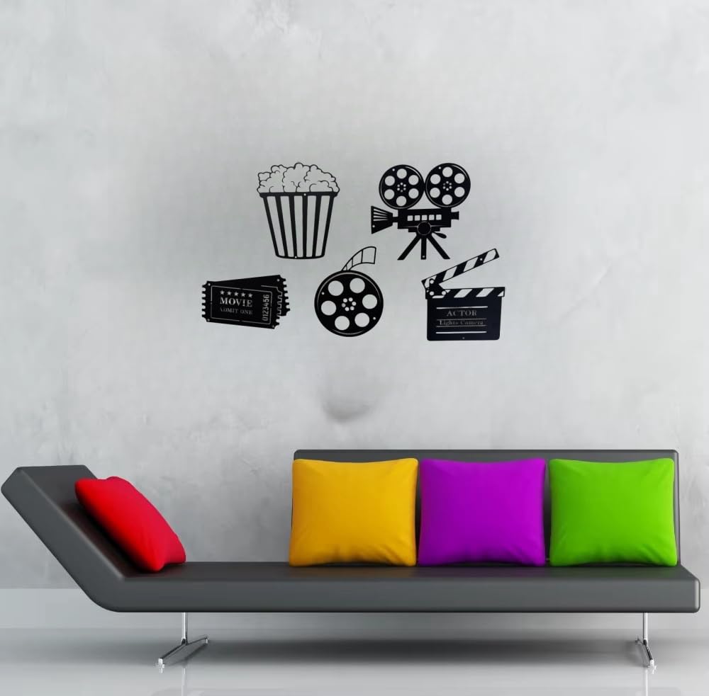 Autocollant Vinyle "Now Playing" Style Pellicule Film - Décoration Home Cinéma, Salon - Oracal 631, Amovible