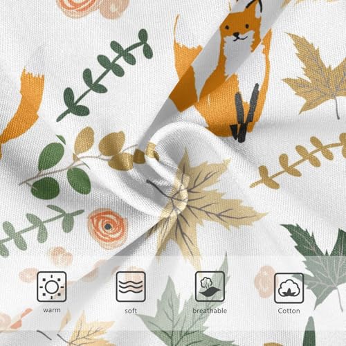 Wusikd Maple Leaves Girls' Underwear Cotton Fox Girls Briefs Soft Toddler Underwear 5T Multi3