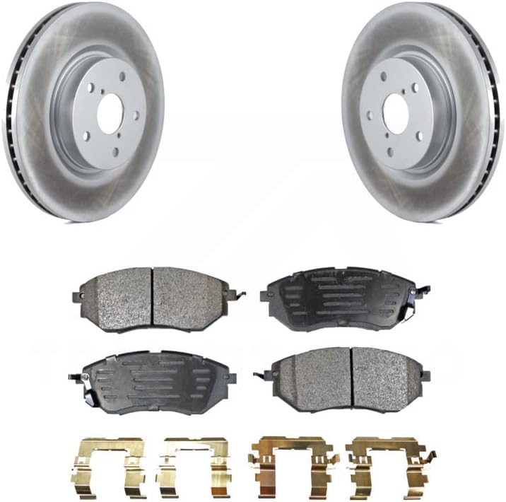 Transit Auto - Front Coated Disc Brake Rotors And Semi-Metallic Pads Kit For Subaru Outback Legacy WRX Tribeca B9 KGF-100317