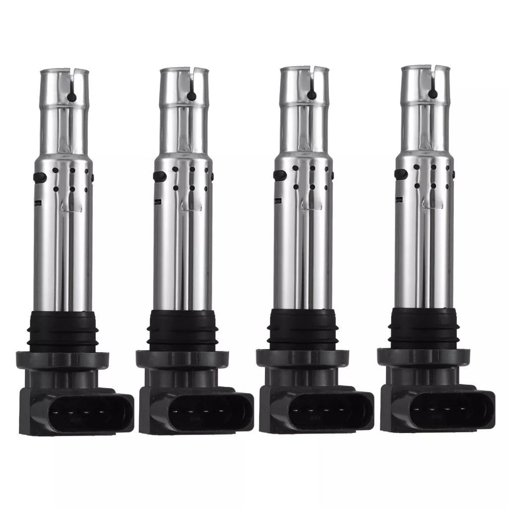 4 PCS Zündspule Kompatibel mit Audi A1 A2 A3 1.4T 1.6L, Seat Ibiza III IV Leon 1.2L-1.6L, Skoda Octavia Fabia I II 1.2L 1.4L, VW Golf IV V VI Passat Polo 1.4L1.6L Ersatz OE# 036905100A