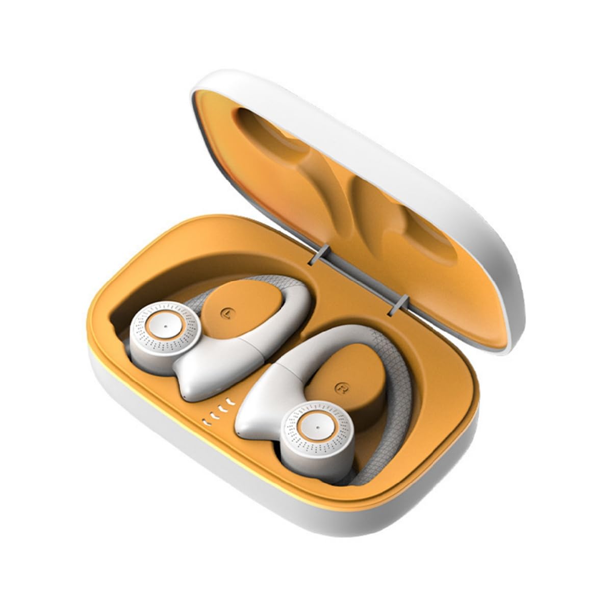 TWS Słuchawki sportowe Bluetooth z otwartym uchem, przewodnictwo kostne, bezprzewodowe słuchawki z mikrofonem, odporne na pot IPX5 (redukcja szumów) do biegania i treningów, metaliczne