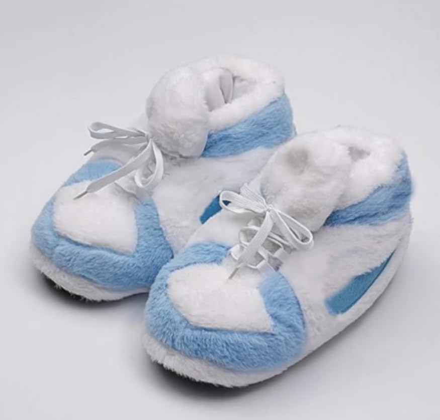 Image of Warm Furry Sneakers Slipper Comfy House Shoes Winter Plush Fuzzy Slipper Shoes For Women Men One Size Fits Most Fluffy Slides For Indoor Outdoor Bigfoot Gifts Houseshoes