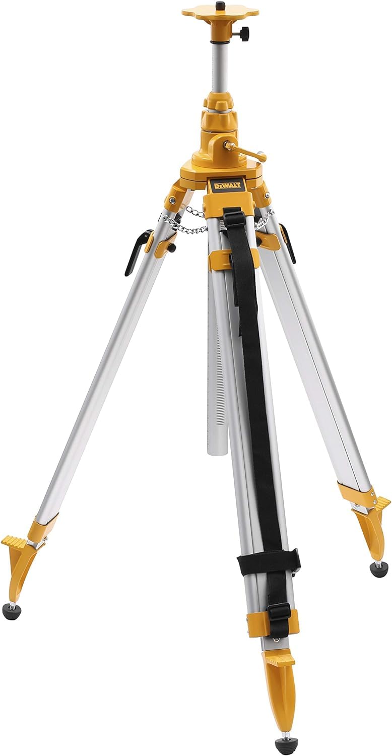 Dewalt Linienlaser (selbstnivellierender 3x360°,10,8V, 2Ah, manueller Modus ab 4° (Blinkmodus) & Aluminium-Stativ/Kurbelstativ