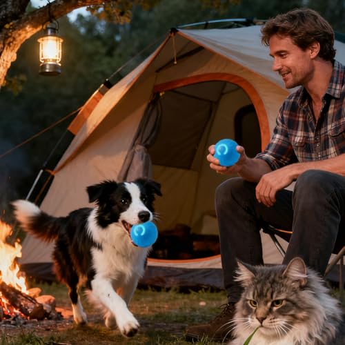 Generico Automatischer Ball für Hunde – interaktiver intelligenter automatischer, wiederaufladbarer Typ-C, Spielzeug für Katzen und Hunde | für Spielen im Haus und im Freien, Training, Jagdsimulation