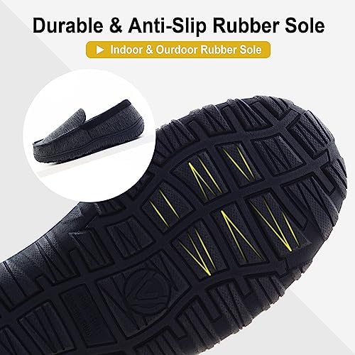 SKABIU Mens House Slippers Indoor Outdoor Comfort House Shoes Micro Suede Grey Size 13 | Image 4
