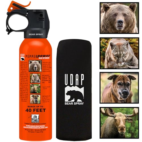 UDAP 12VHP Bear Spray with hip holster and belt
