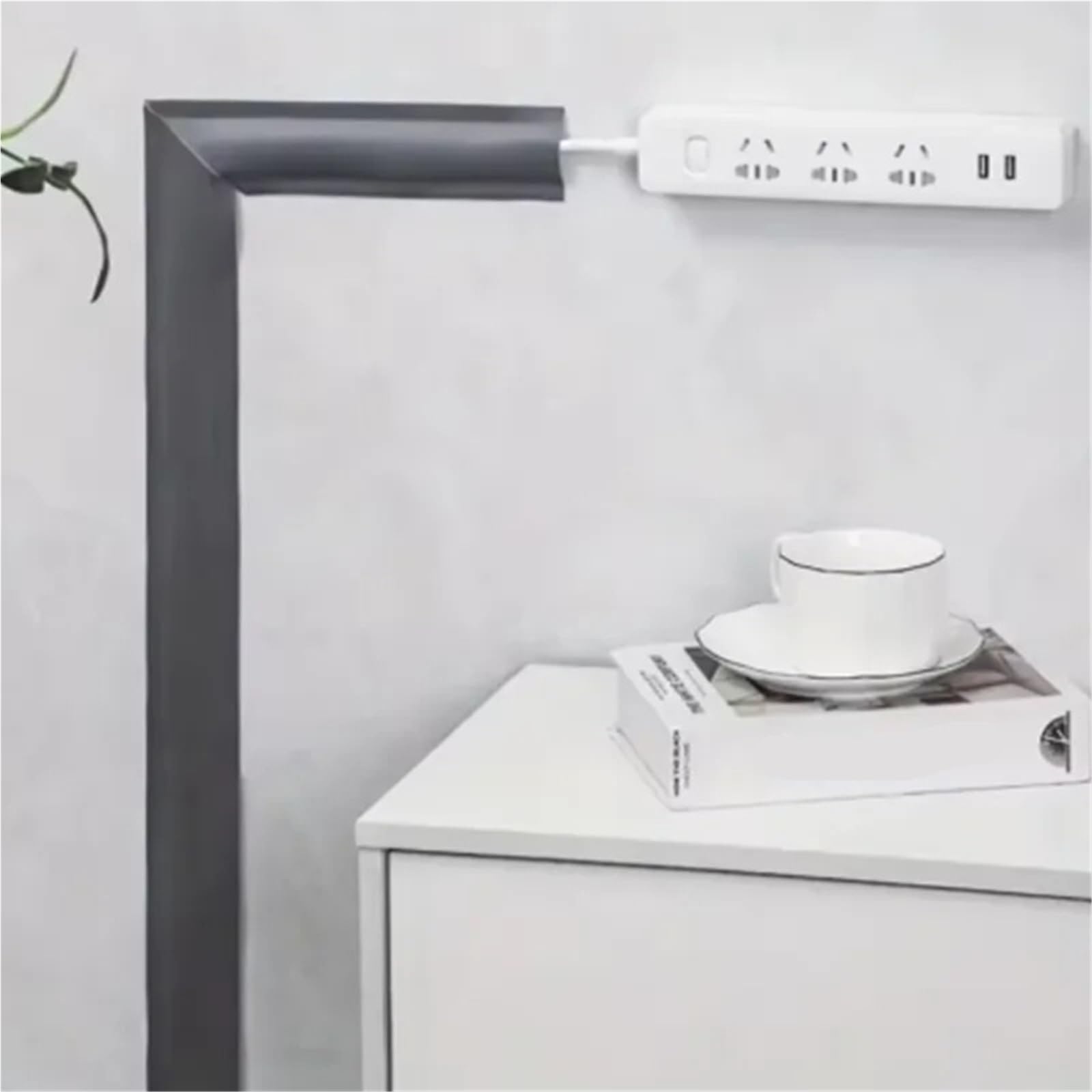 caNaleta Cables Pared Adhesivo 1 Unidad de m, 3 y 5 PVC, autoadhesiva, for Bandeja portacables Superficie, con Cubierta Anti-pisoteo conducto Decorativo for Cables Expuestos(Black,5.5cm,3.0M)