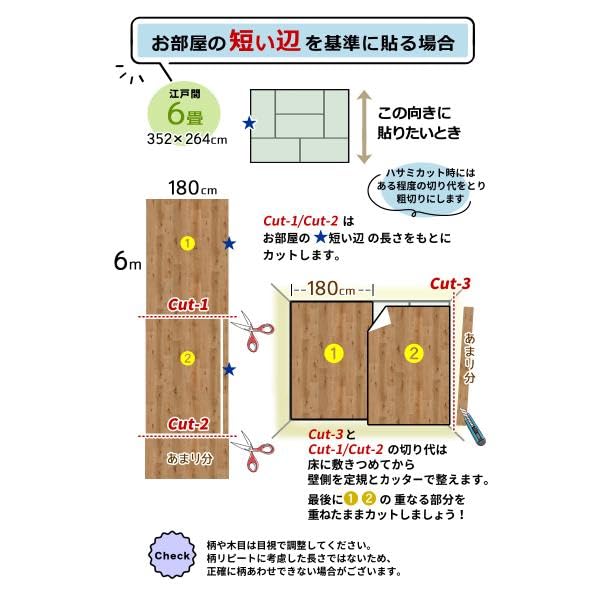6畳用 シンコール Eタイプ 木目調 ウッド 1.8mm厚 江戸間約6畳分【長さ6m】 (E1018 【拡散】 スムースチー