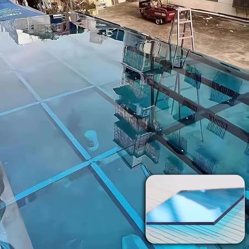 Hojas de policarbonato de 2 mm para invernaderos, paneles de aislamiento transparentes para techos, soluciones de iluminación diurna fuertes y duraderas, ideal para cobertizos y cocheras (azul, 6 x 30
