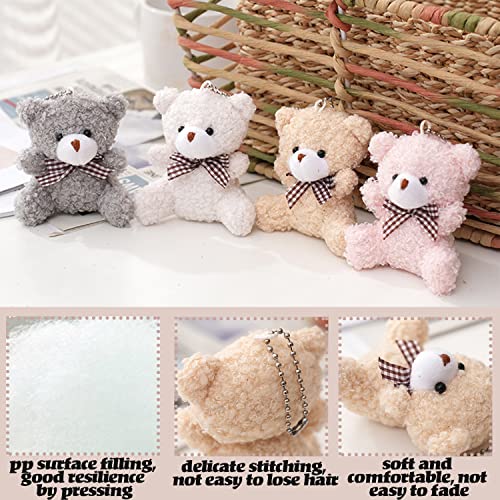 16 Packs Plush Bears Keychain,Cute Mini Bear Toy Keyring Pendant,Soft Teddy Bear Backpack Charms For Diy Keychain Craft Birthday Gifts Party Favors Supplies #TOP5