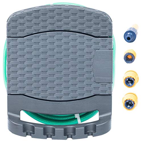 Preisvergleich Produktbild Festnight- Wand-Schlauchtrommel Wand-Schlauchbox mit Schlauch inneren Staufach Anthrazit Kunststoff